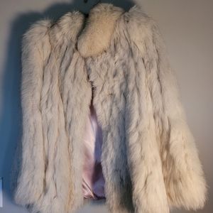 Fur coat small blue fox fur